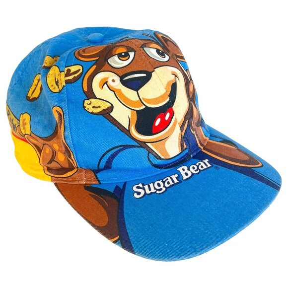 Vintage Post Cereal Sugar Bear SnapBack Hat Golden Crisp Ball Cap all Over Print - Picture 1 of 8